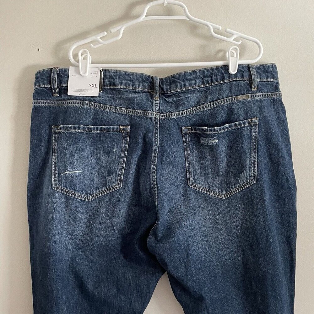 KanCan Womn 3XL Dark Wash Distressed Denim Relaxed High Rise Girlfriend Jean NWT - Picture 8 of 12